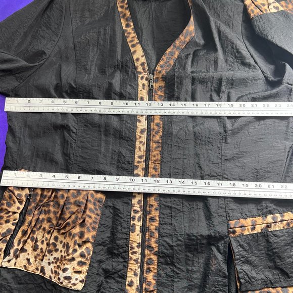 📌Jean Marc Philippe Marvelous Plus Size Two Way Zipper Animal Print Jacket - Picture 11 of 16